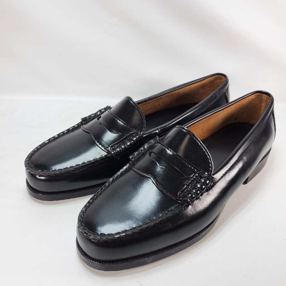 G.H. Bass Penny Loafer Mens 10 M Black Leather Classic Slip On Shoes Weejuns